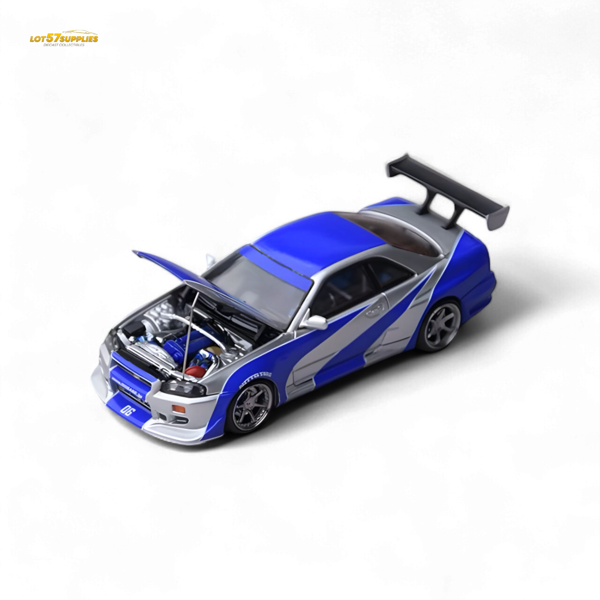 Focal Horizon Skyline GT-R R34 NFS Silver Blue 1:64 - Image 6