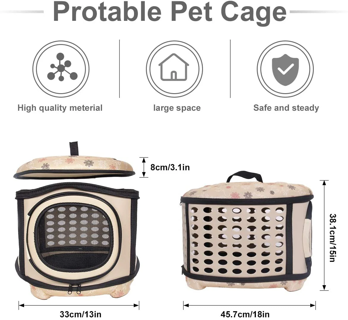 Foldable Pet Dog Cat Puppy Handbag Carrier Cage - Image 14