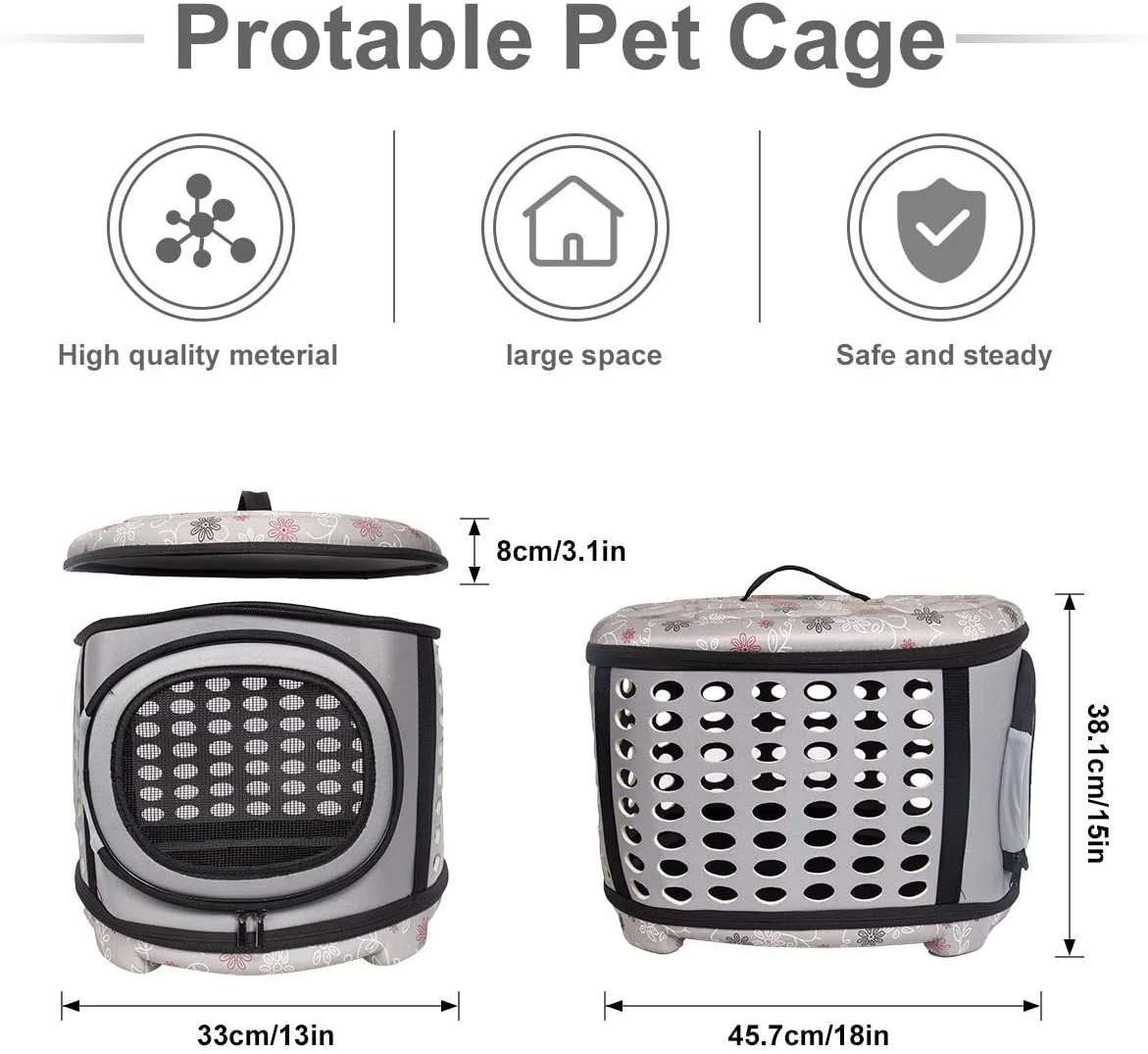 Foldable Pet Dog Cat Puppy Handbag Carrier Cage - Image 15