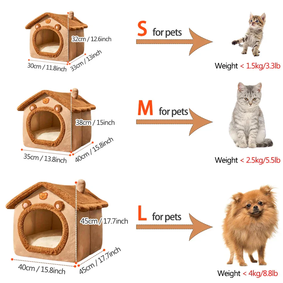 Foldable Pet House – Washable Bed for Small Dogs & Medium Cats - Image 4