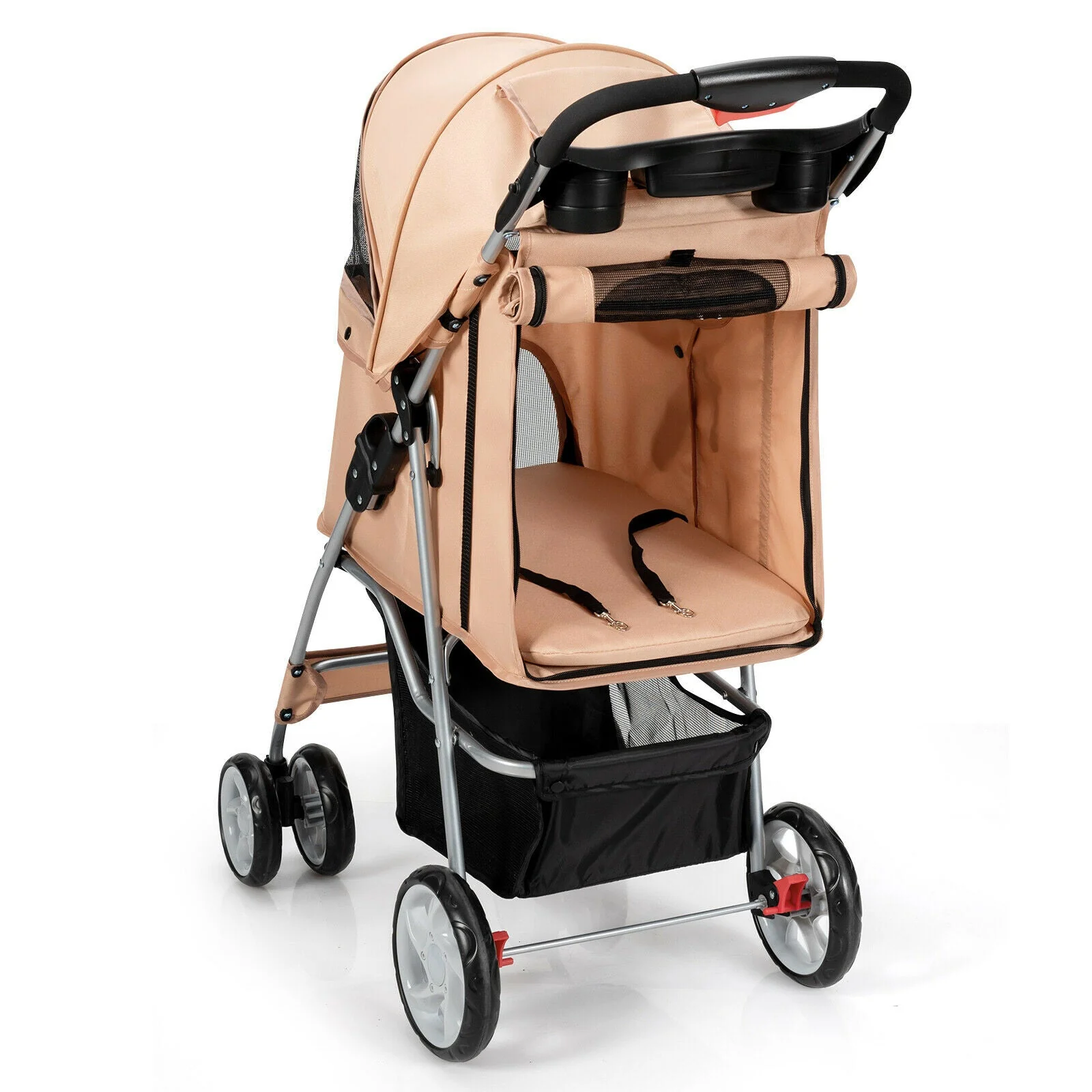 Foldable Pet Stroller 4-Wheel Travel Carrier - Image 10