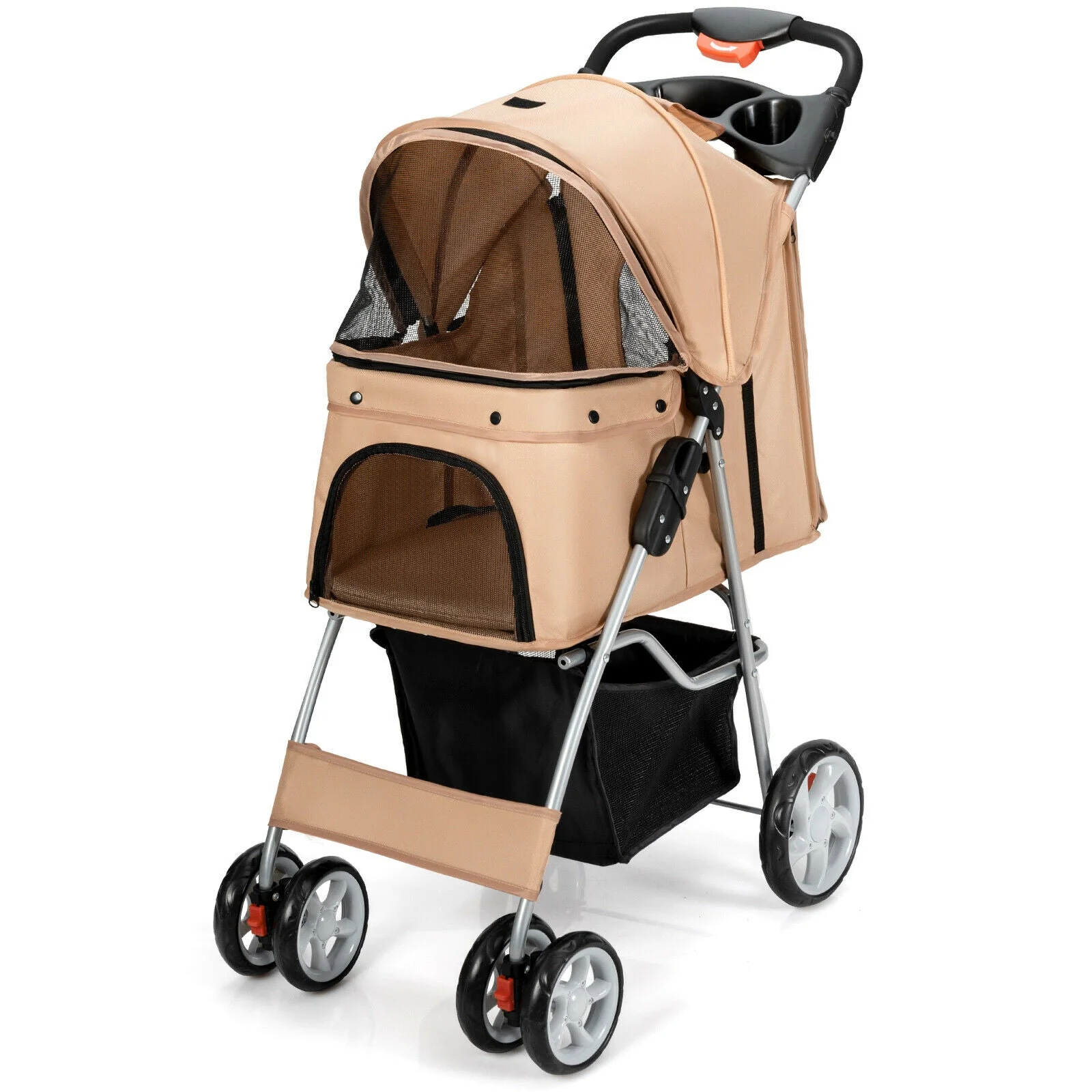 Foldable Pet Stroller 4-Wheel Travel Carrier - Image 6
