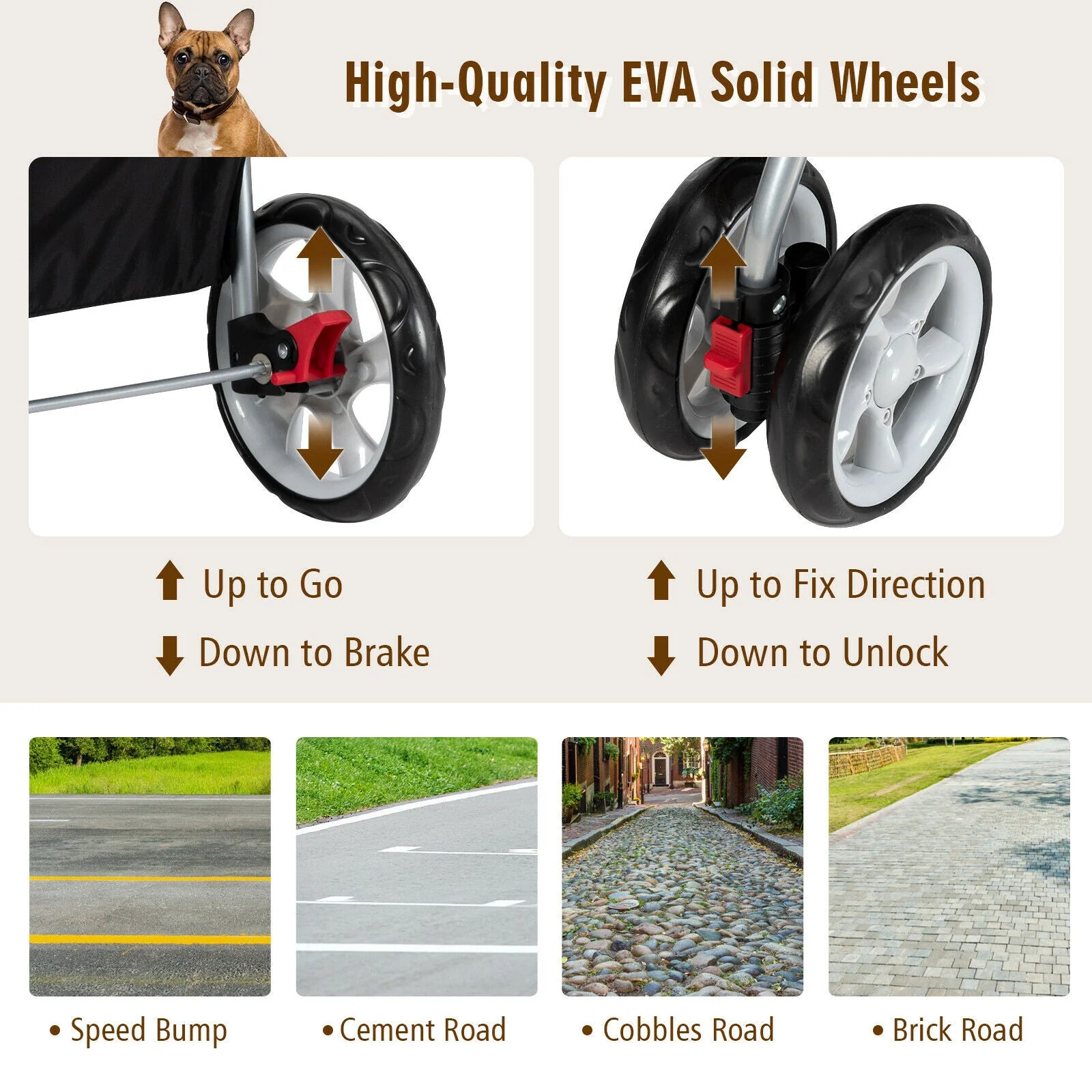 Foldable Pet Stroller 4-Wheel Travel Carrier - Image 8
