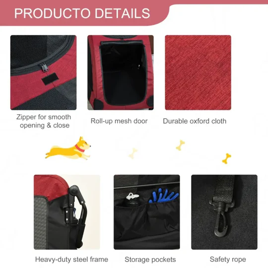 Foldable Pet Stroller with Storage Pocket - Image 17