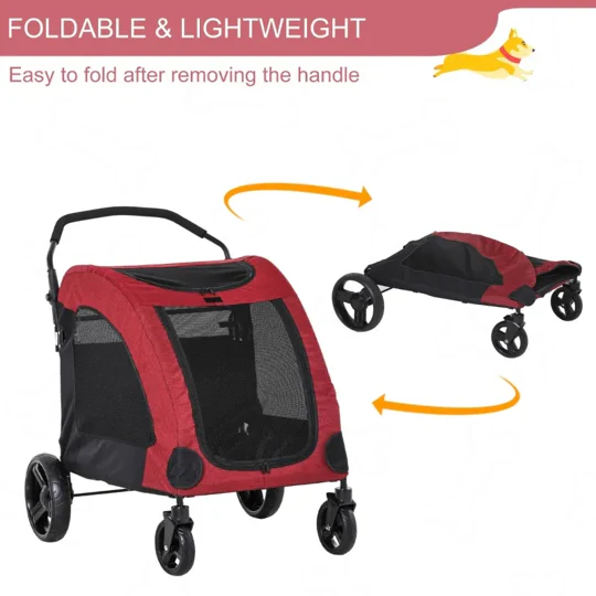 Foldable Pet Stroller with Storage Pocket - Image 18