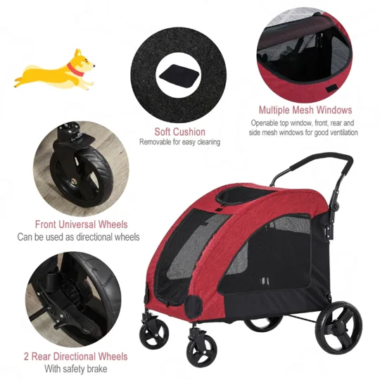 Foldable Pet Stroller with Storage Pocket - Image 19