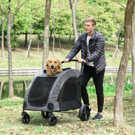 Foldable Pet Stroller with Storage Pocket - Image 28