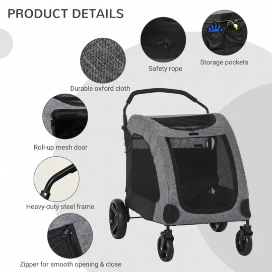 Foldable Pet Stroller with Storage Pocket - Image 33