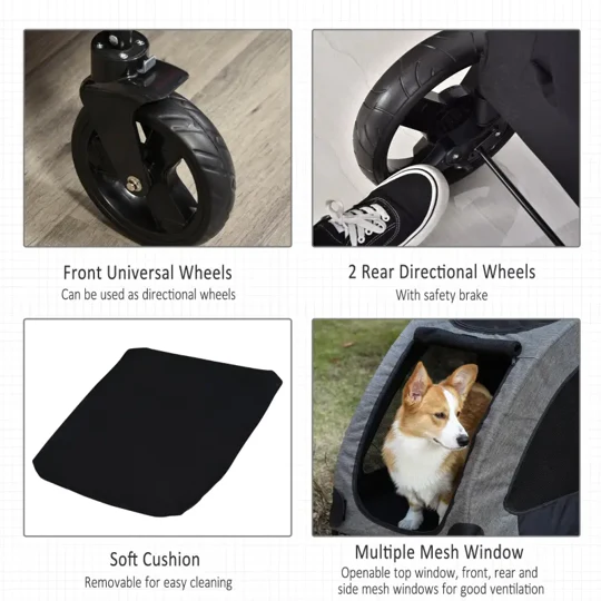 Foldable Pet Stroller with Storage Pocket - Image 36