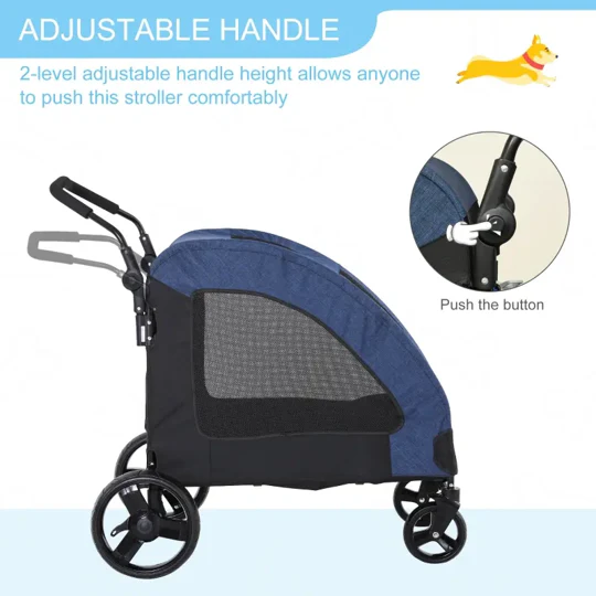 Foldable Pet Stroller with Storage Pocket - Image 4
