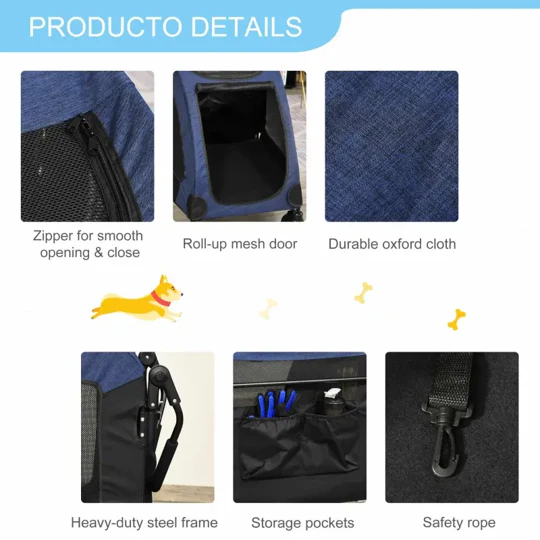 Foldable Pet Stroller with Storage Pocket - Image 5