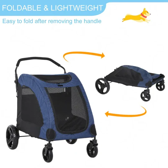Foldable Pet Stroller with Storage Pocket - Image 6
