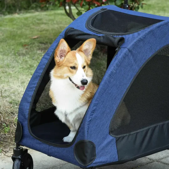 Foldable Pet Stroller with Storage Pocket - Image 9