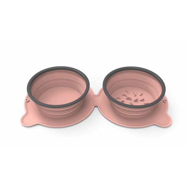Foldable Silicone Double Food Bowls - Image 10