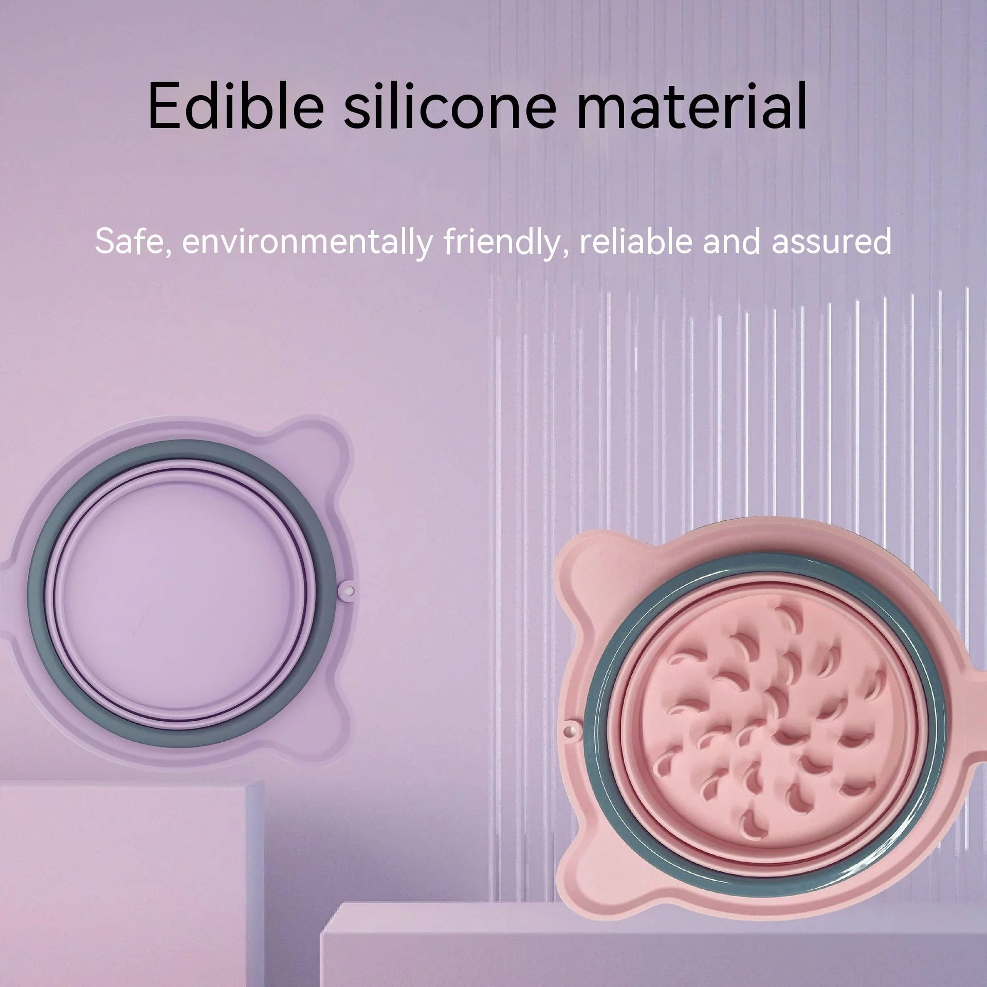 Foldable Silicone Double Food Bowls - Image 3