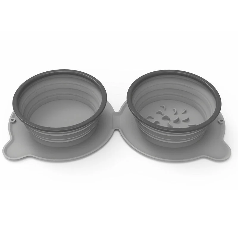 Foldable Silicone Double Food Bowls - Image 8