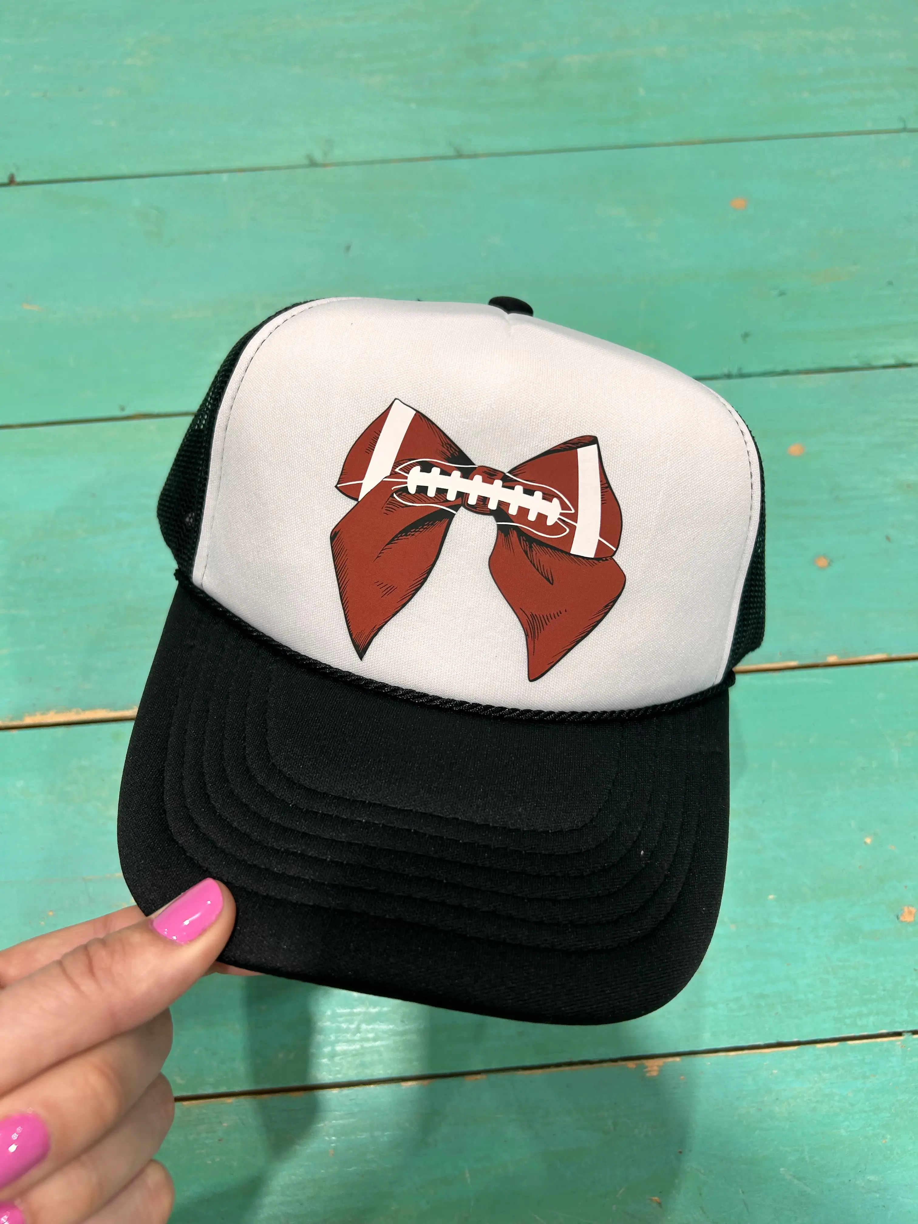Football Bow Trucker Hat - Image 2