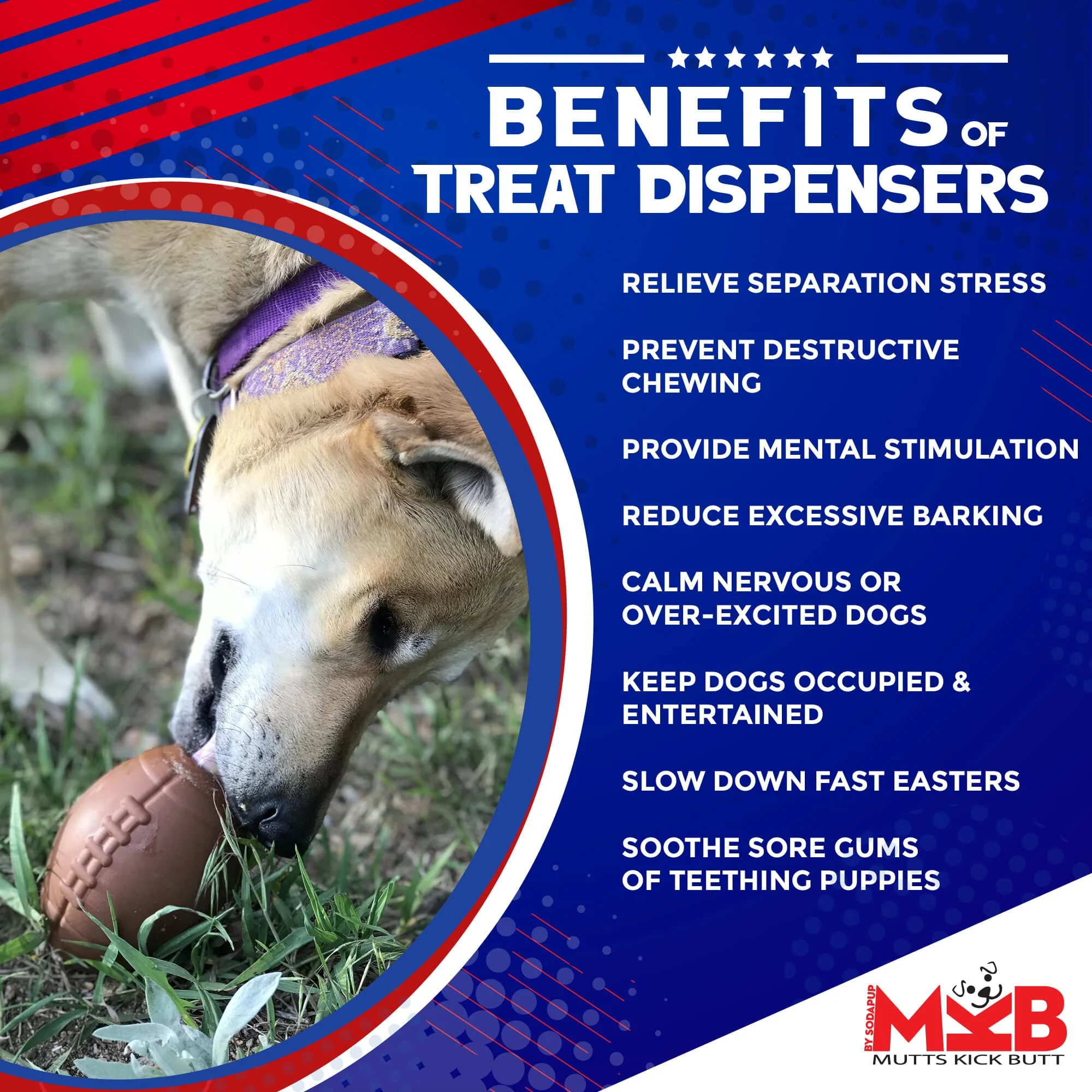 Football Dog Chew Toy & Treat Dispenser - USA Made | SodaPup - Image 3