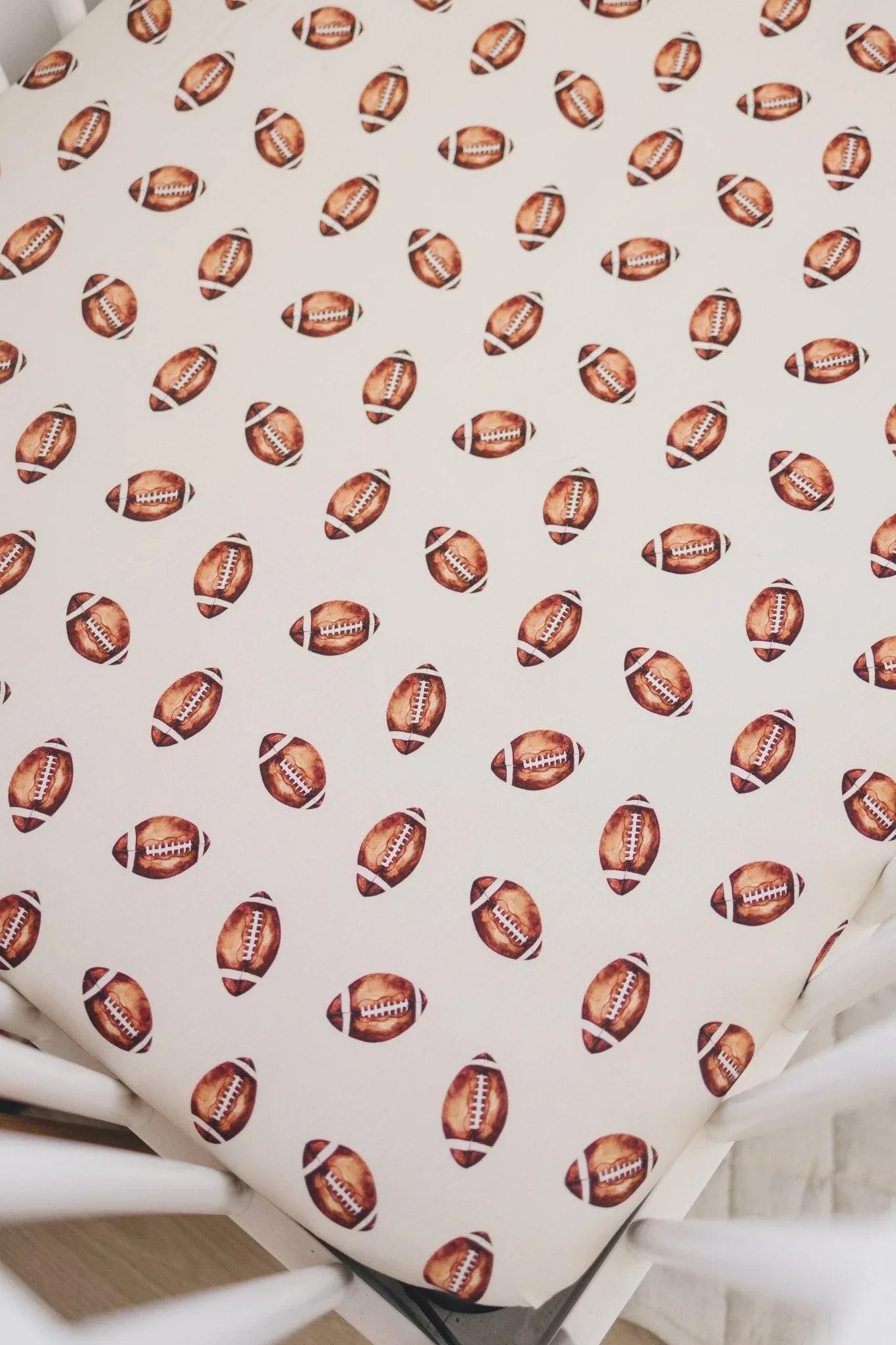 Football Print Bamboo Crib Sheet - Image 15