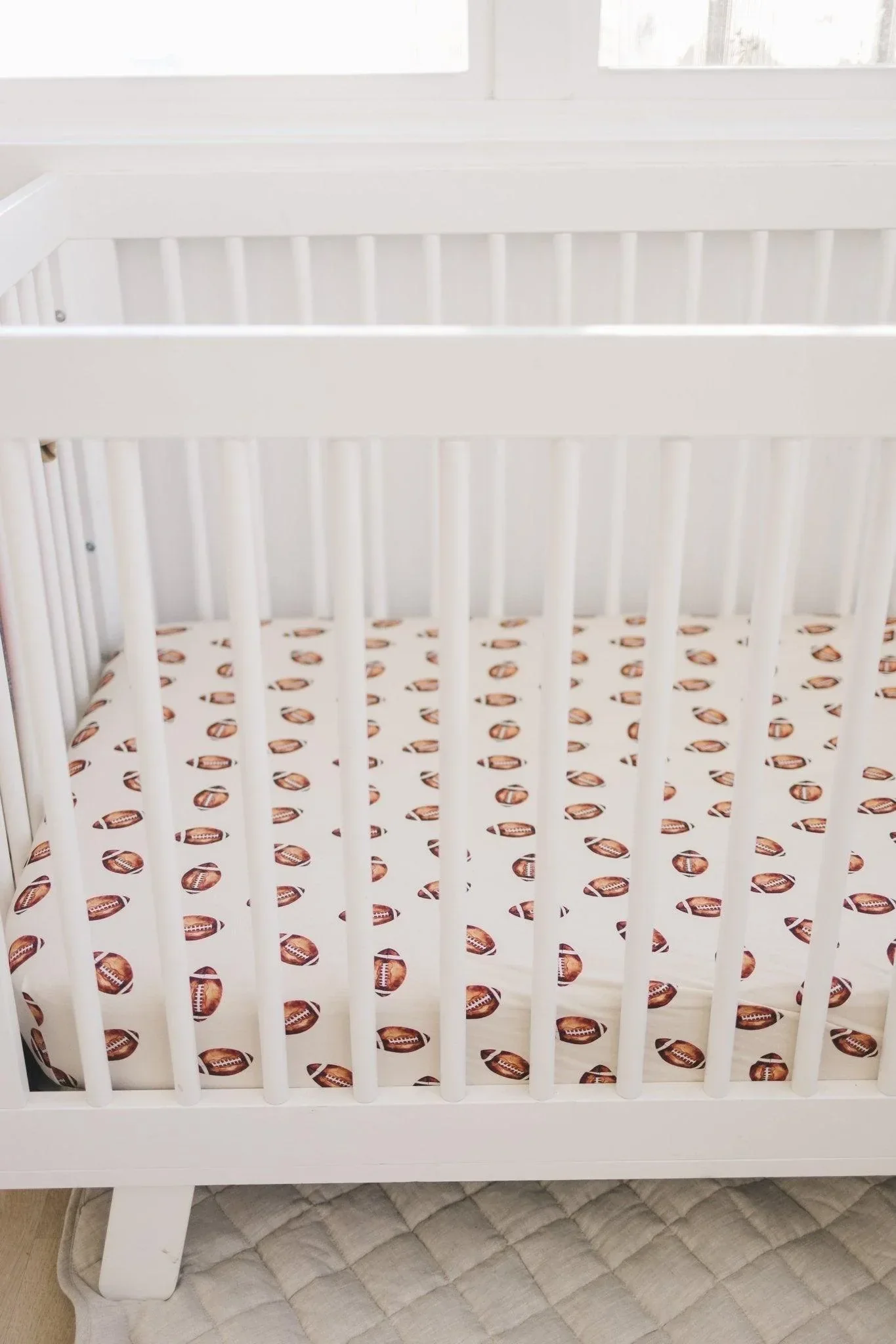 Football Print Bamboo Crib Sheet - Image 16
