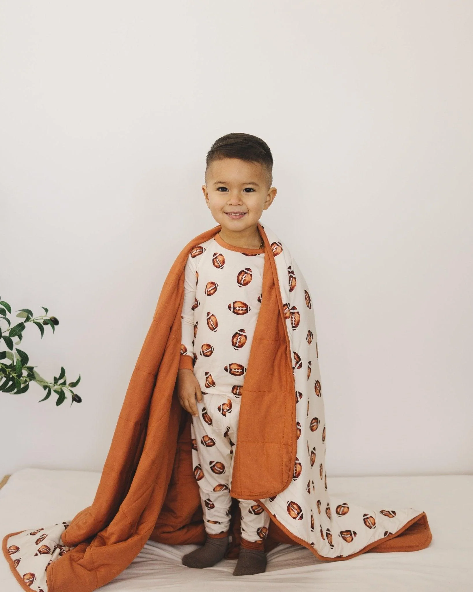 Football Print Quilted Bamboo Blanket - 1.0 Tog - Image 10