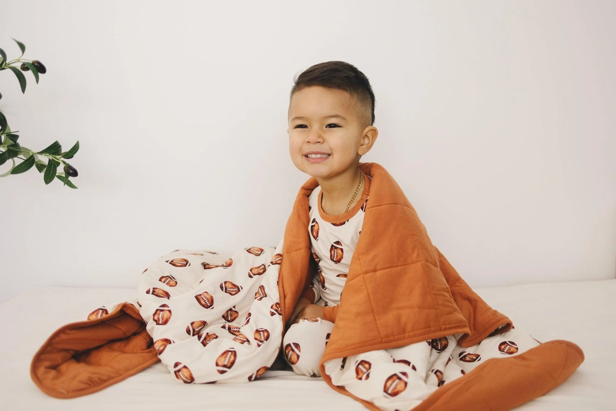 Football Print Quilted Bamboo Blanket - 1.0 Tog - Image 3