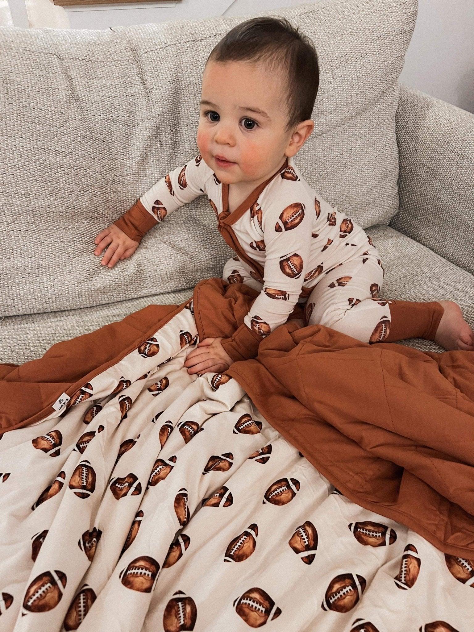 Football Print Quilted Bamboo Blanket - 1.0 Tog - Image 4