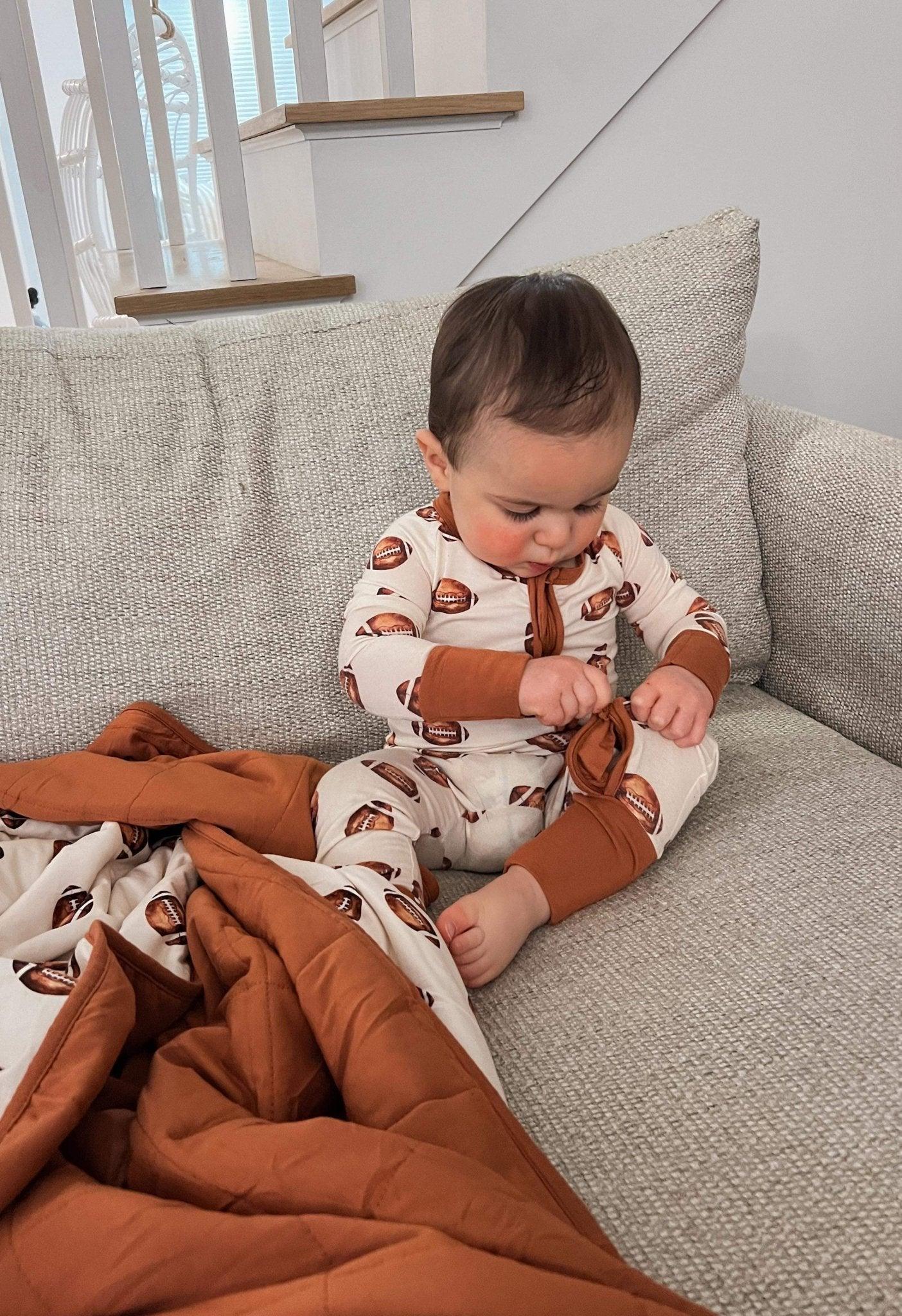 Football Print Quilted Bamboo Blanket - 1.0 Tog - Image 6