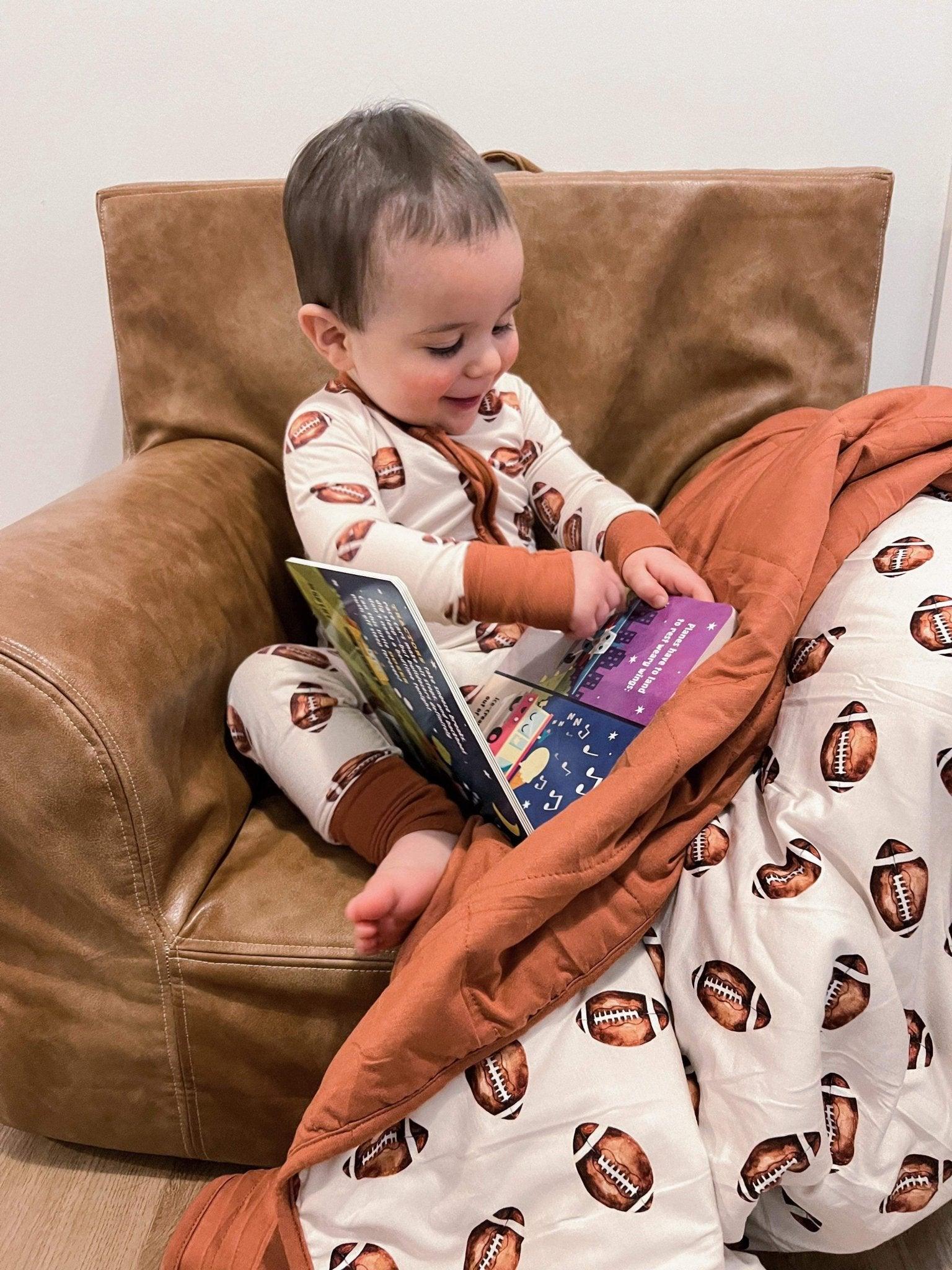 Football Print Quilted Bamboo Blanket - 1.0 Tog - Image 7