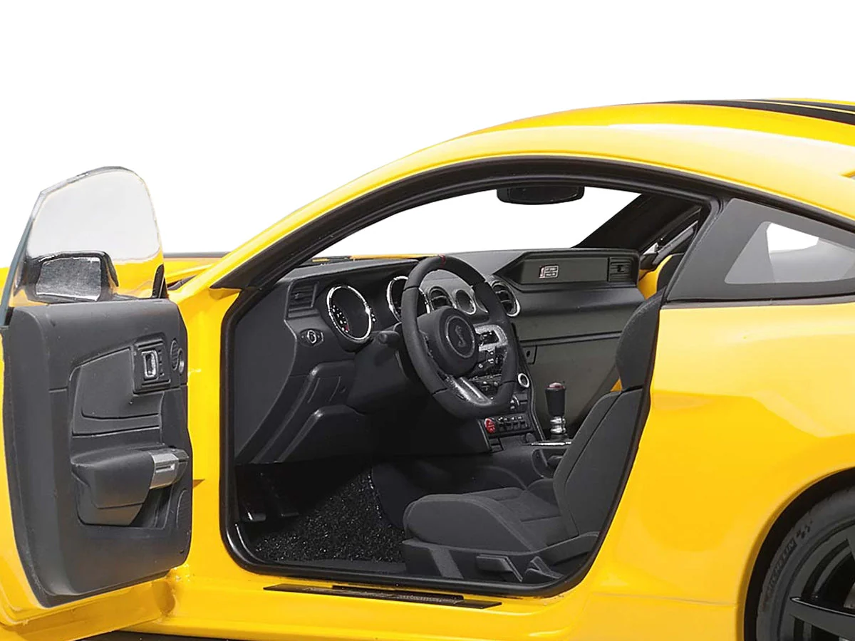 Ford Mustang Shelby GT-350R Triple Yellow with Black Stripes 1/18 Model Car by Autoart - Image 2
