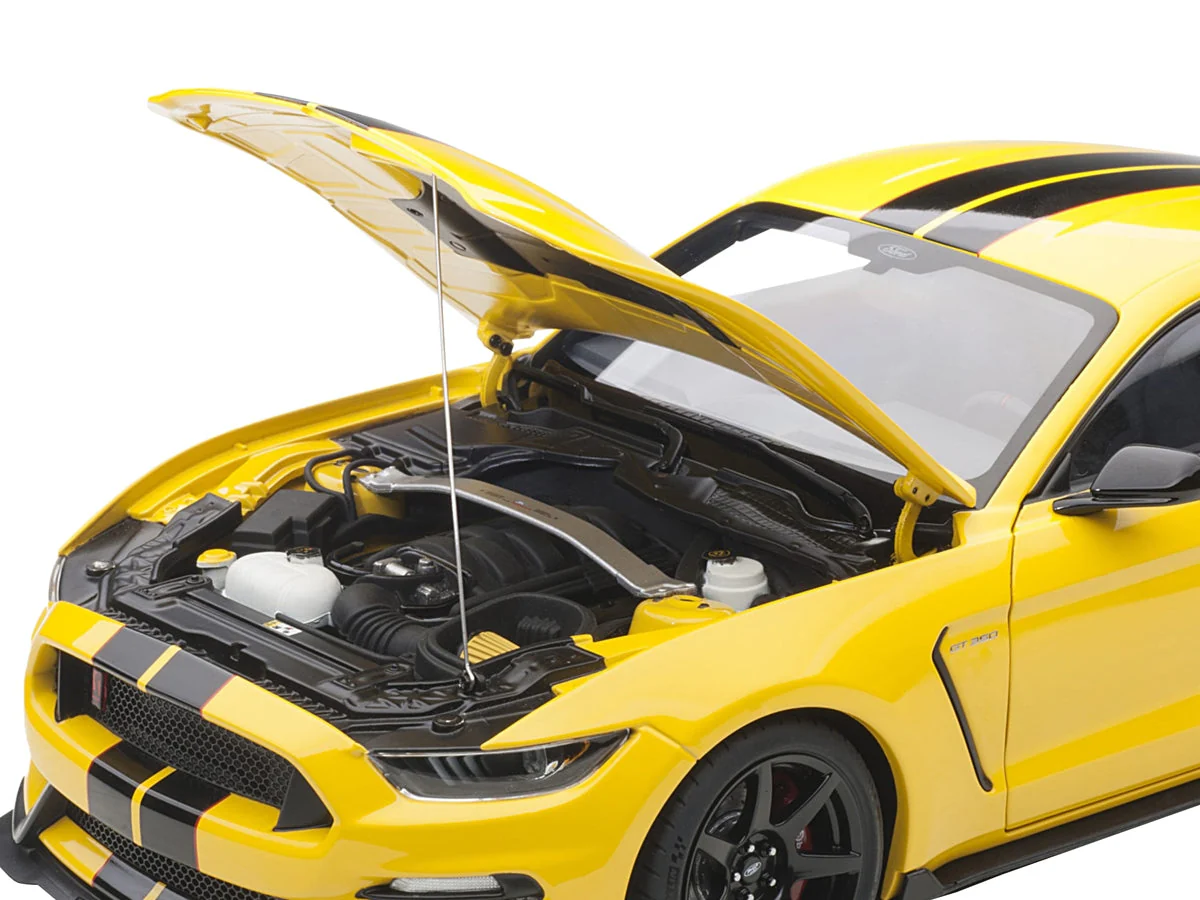 Ford Mustang Shelby GT-350R Triple Yellow with Black Stripes 1/18 Model Car by Autoart - Image 3