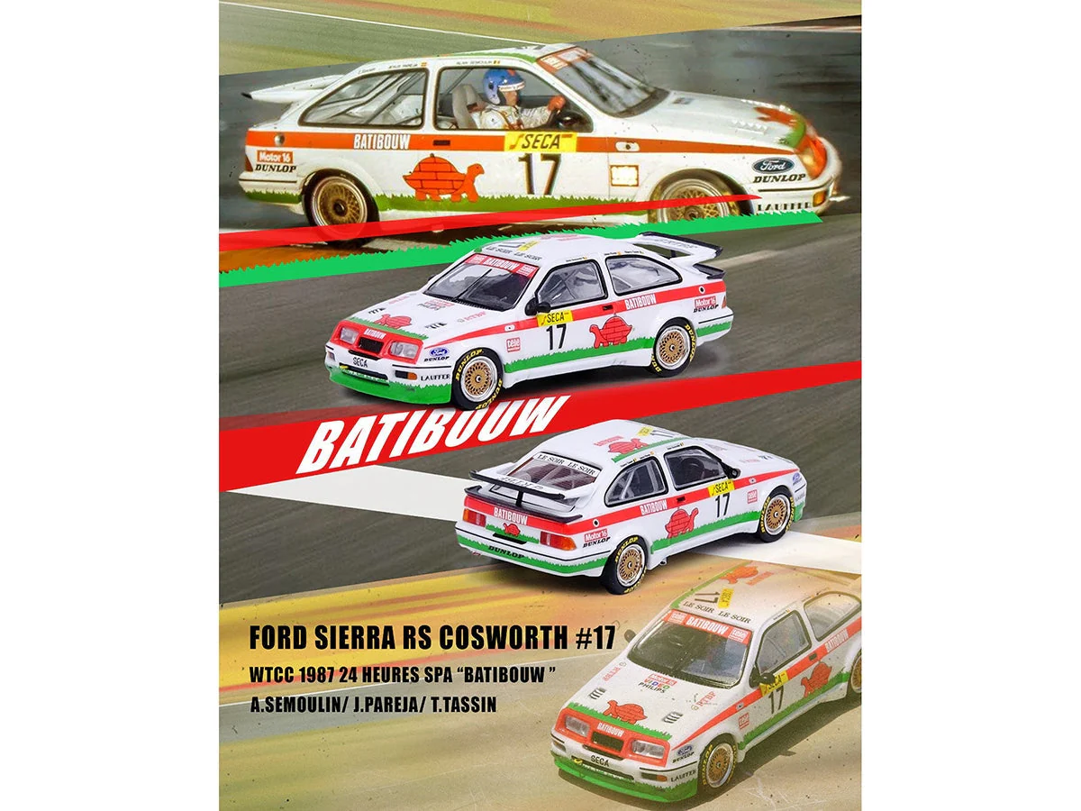 Ford Sierra RS500 Cosworth RHD (Right Hand Drive) #17 Alain Semoulin - Jesus Pareja - Thierry Tassin "BATIBOUW" WTCC World Touring Car Championship Spa 24 Hours (1987) 1/64 Diecast Model Ca - Image 3