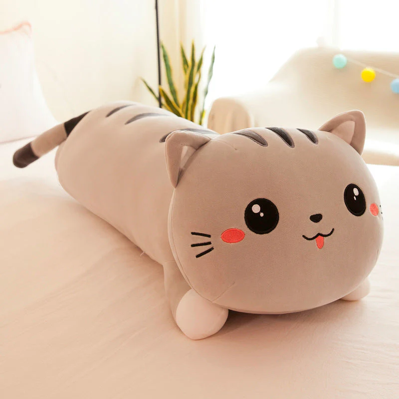 Foreign Trade Export Plush Toy Online Store Lying Down Happy Cat Pillow - Image 5