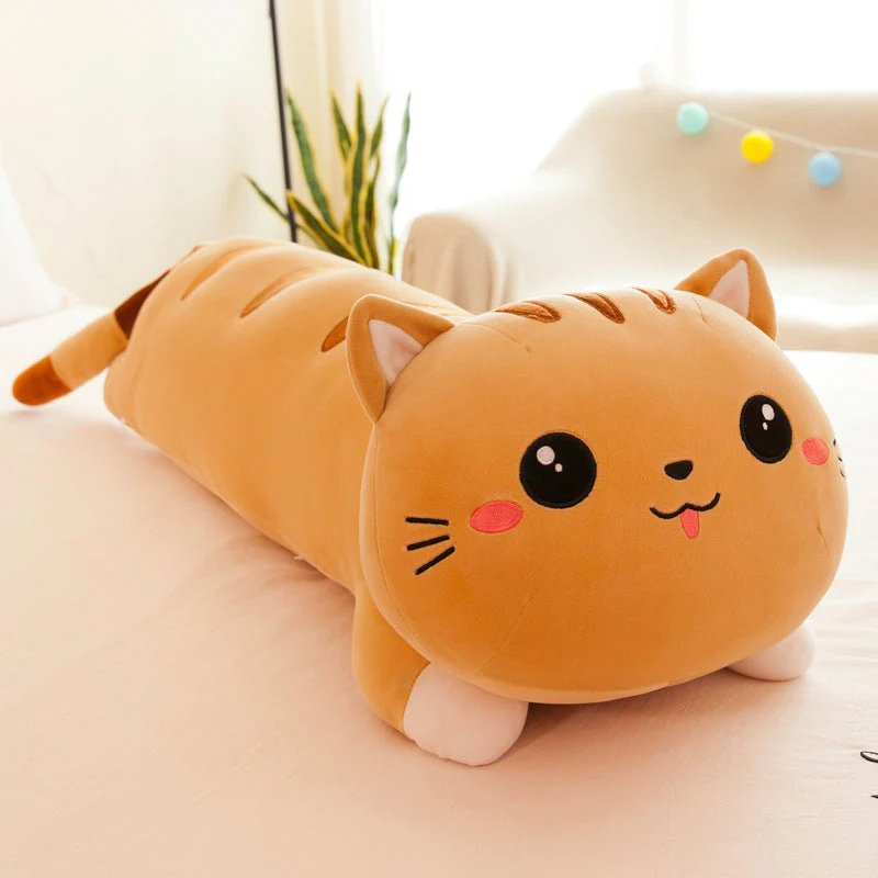 Foreign Trade Export Plush Toy Online Store Lying Down Happy Cat Pillow - Image 6