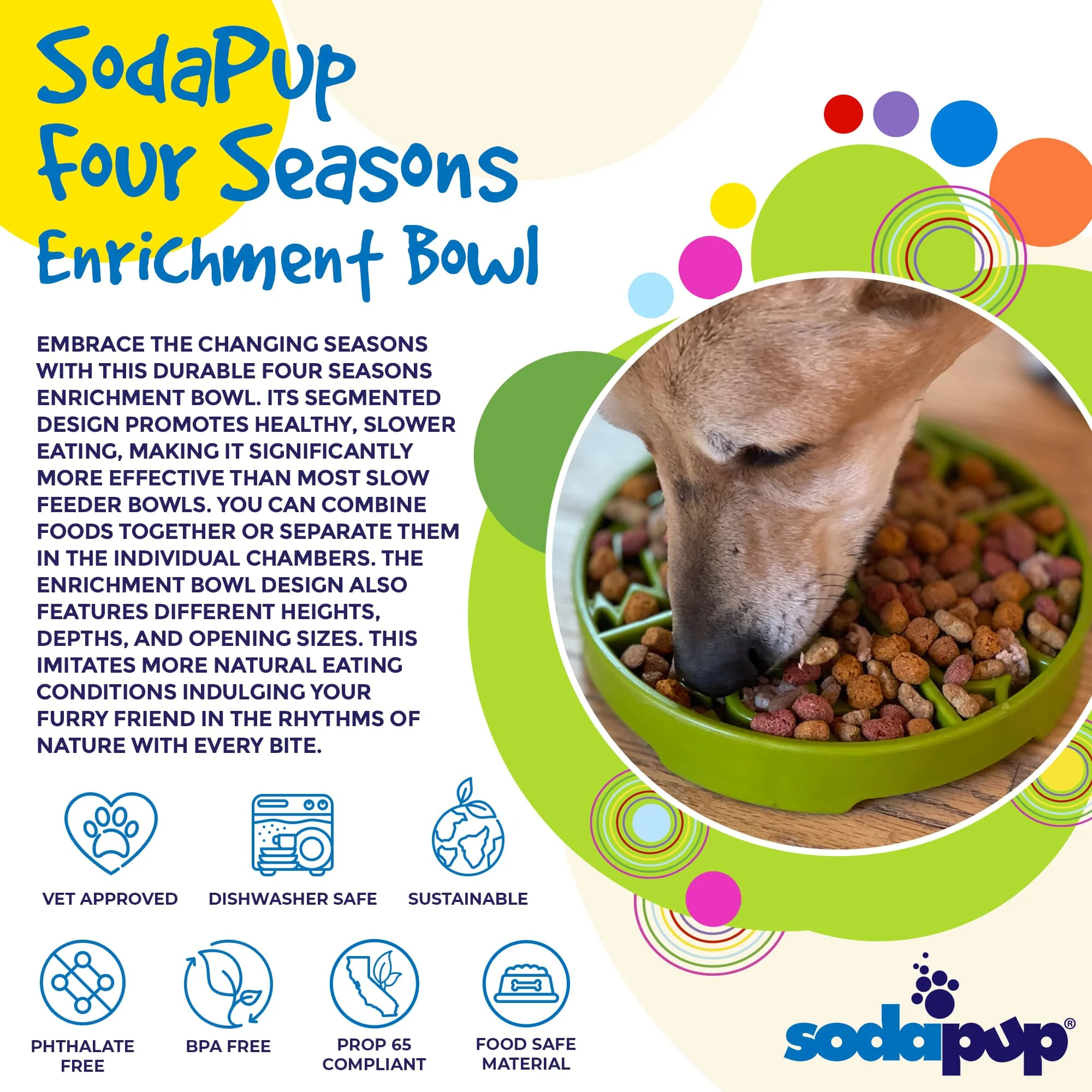 Four Seasons eTray - Shallow Slow Feeder Dog Bowl for Enrichment | USA Made - Image 2