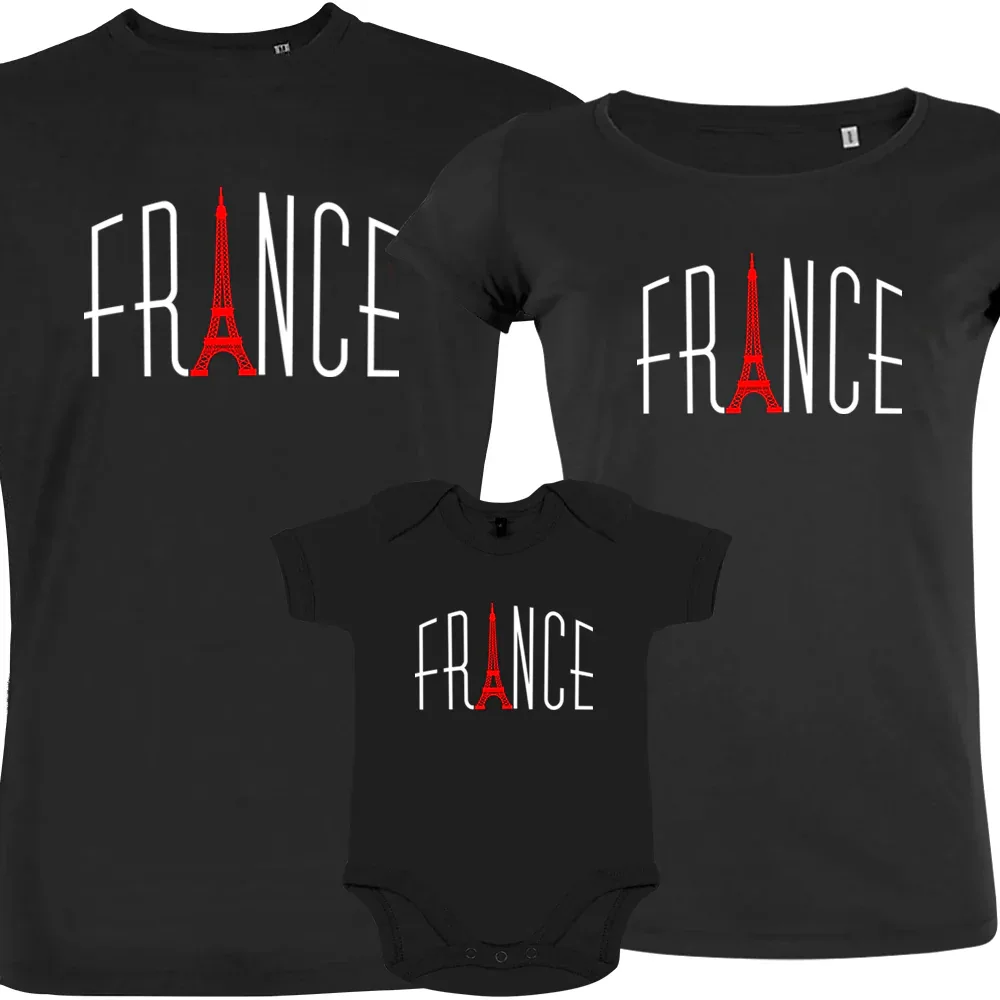 France Bleu Blanc Rouge With Eiffel Tower Matching Organic Cotton Family Set (Set of 3) - Image 3