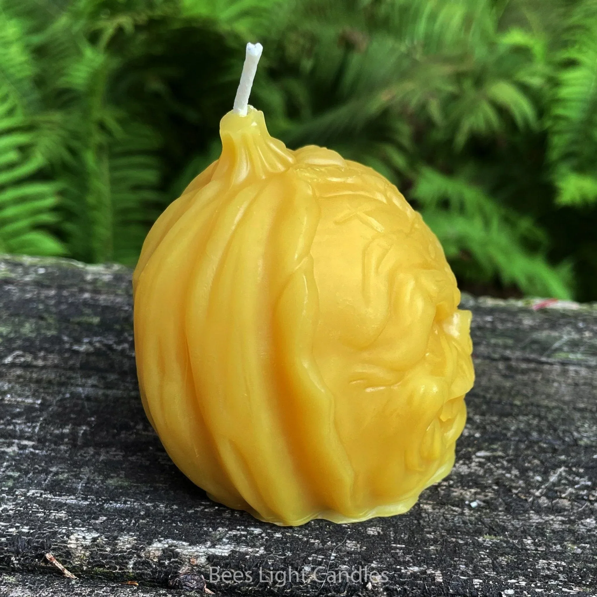 Frankenstein Pumpkin Beeswax Candle - Image 3