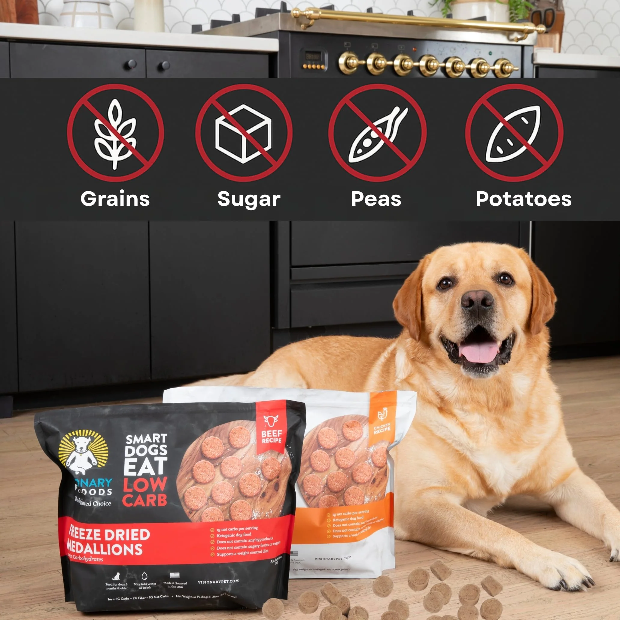 Freeze-Dried Beef Dog Food – High-Protein, Grain-Free Keto Recipe | 25oz Bag - Image 3