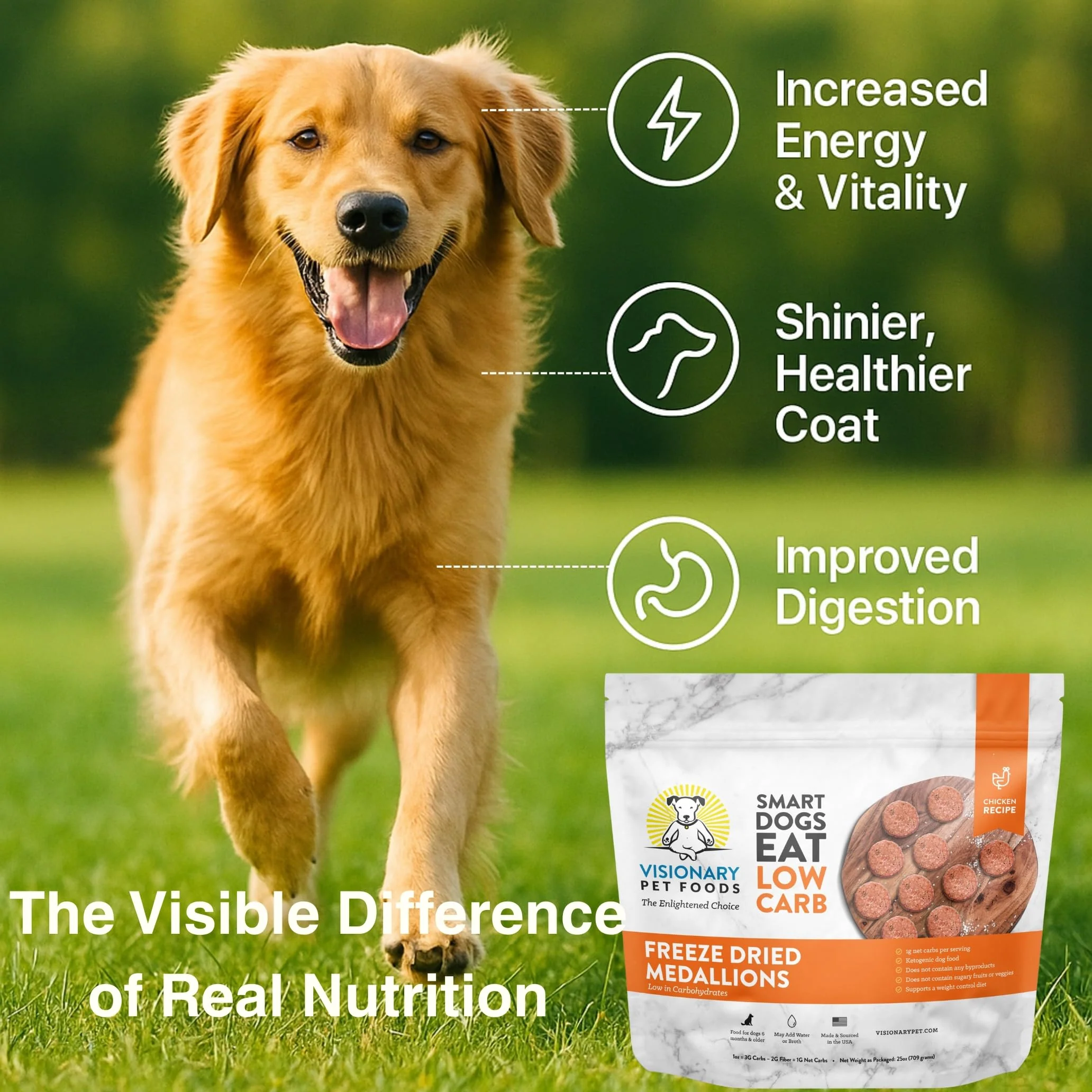Freeze-Dried Chicken Dog Food – High-Protein, Grain-Free Keto Recipe | 25oz Bag - Image 2