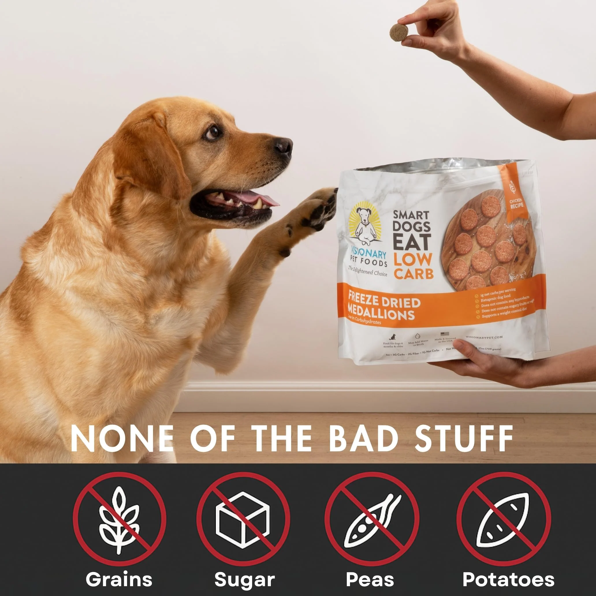 Freeze-Dried Chicken Dog Food – High-Protein, Grain-Free Keto Recipe | 25oz Bag - Image 4