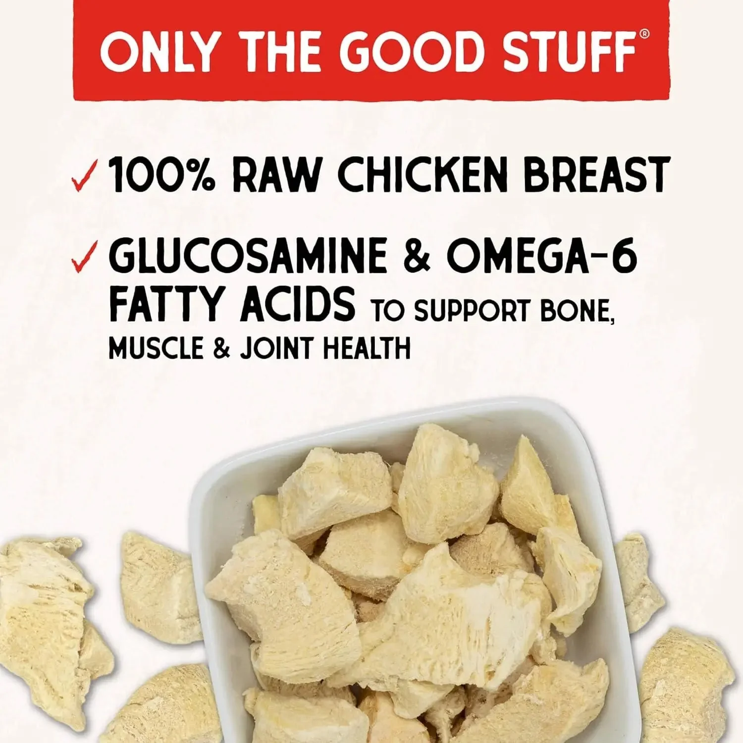 Freeze-Dried Raw Chicken Breast Dog Treats - Single Ingredient, No Additives - Premium Training Treats - Perfect for Picky Eaters - 2.75Oz Bag - Image 3