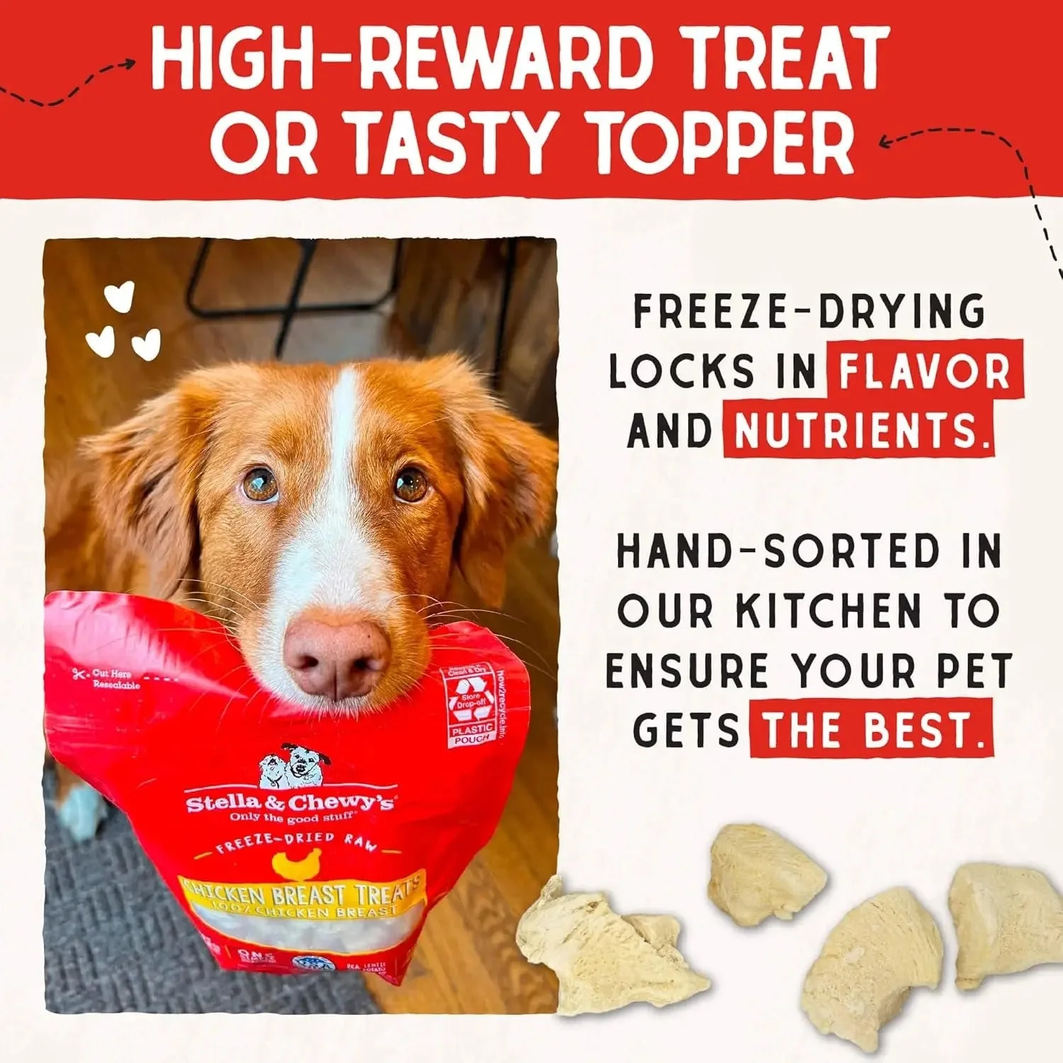 Freeze-Dried Raw Chicken Breast Dog Treats - Single Ingredient, No Additives - Premium Training Treats - Perfect for Picky Eaters - 2.75Oz Bag - Image 8