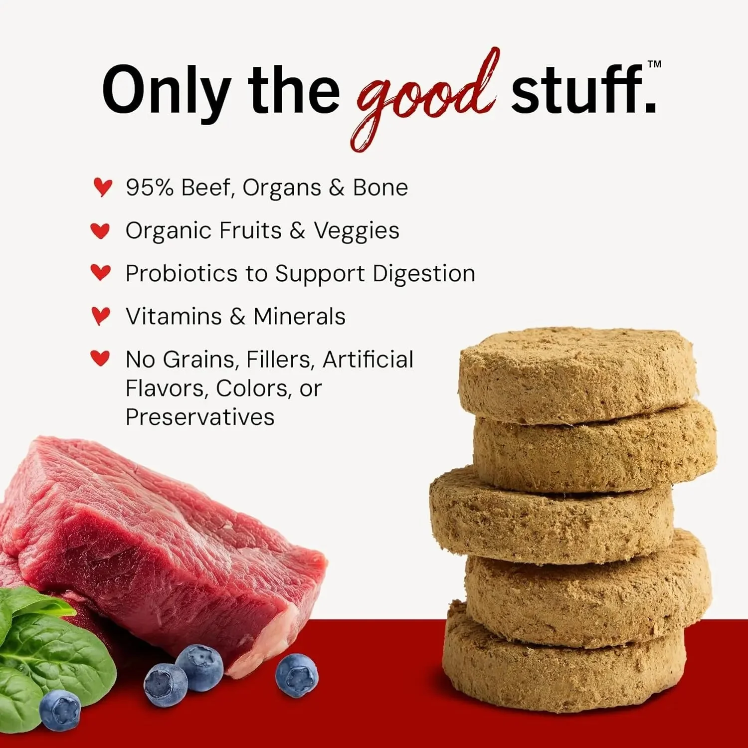 Freeze-Dried Raw Dinner Patties - Beef Recipe - High Protein Grain-Free Puppy & Dog Food - Perfect for Picky Eaters - 14 Oz - Image 3