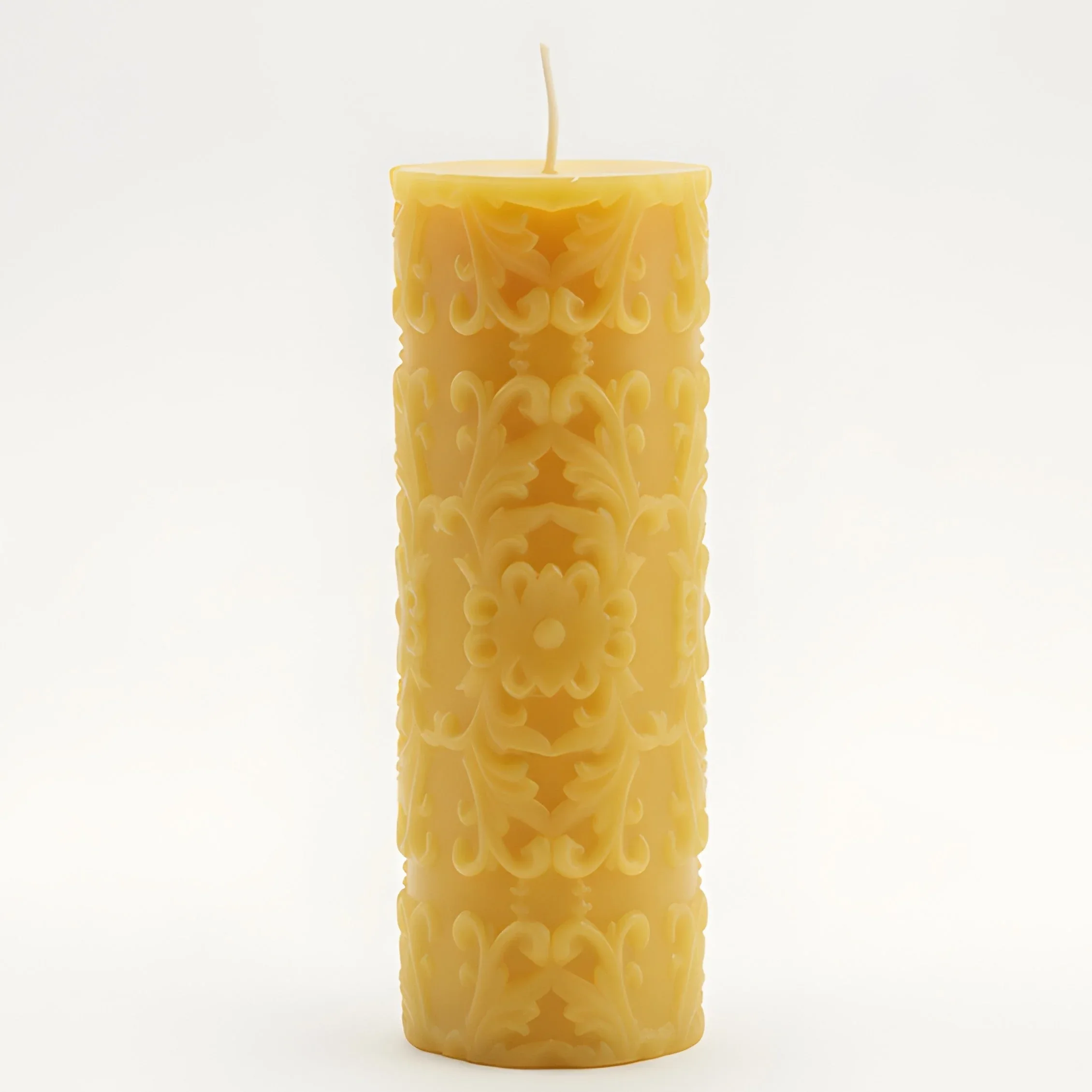 French Country Beeswax Pillar Candle - Image 2