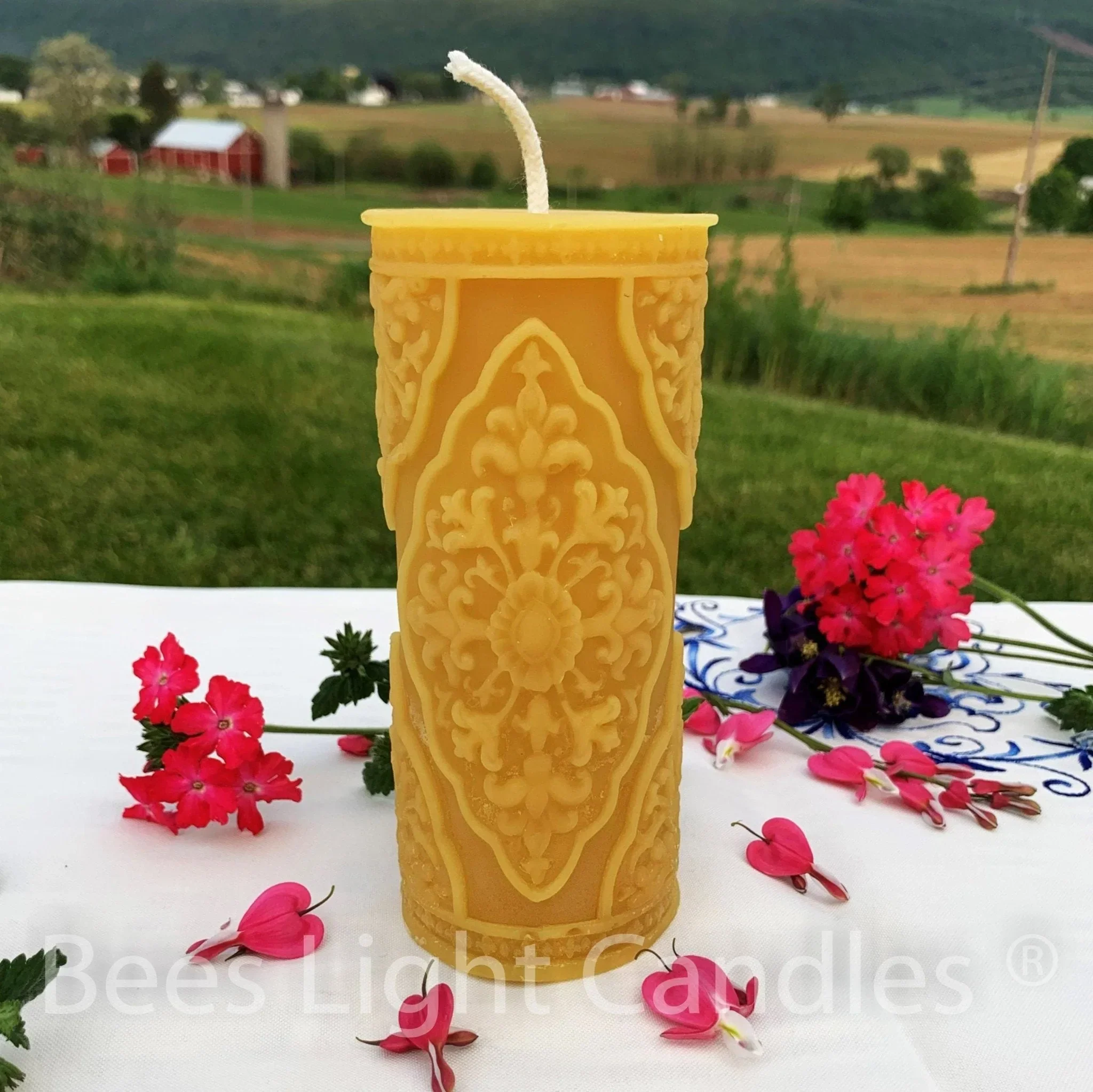 French Country Beeswax Pillar Candles - Image 2