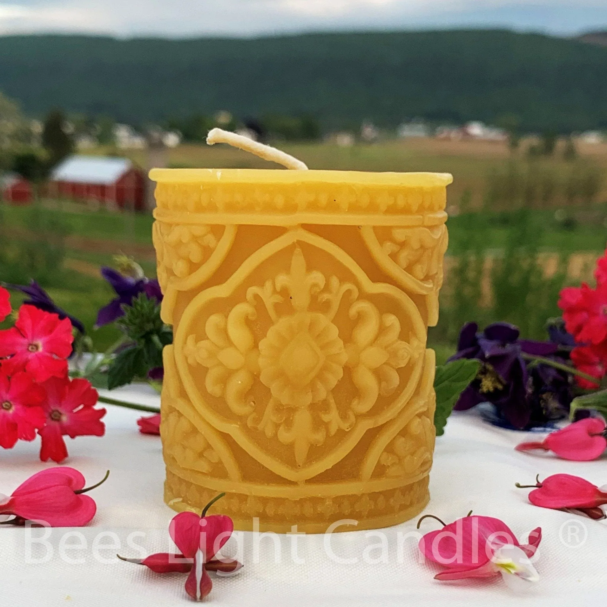 French Country Beeswax Pillar Candles - Image 3