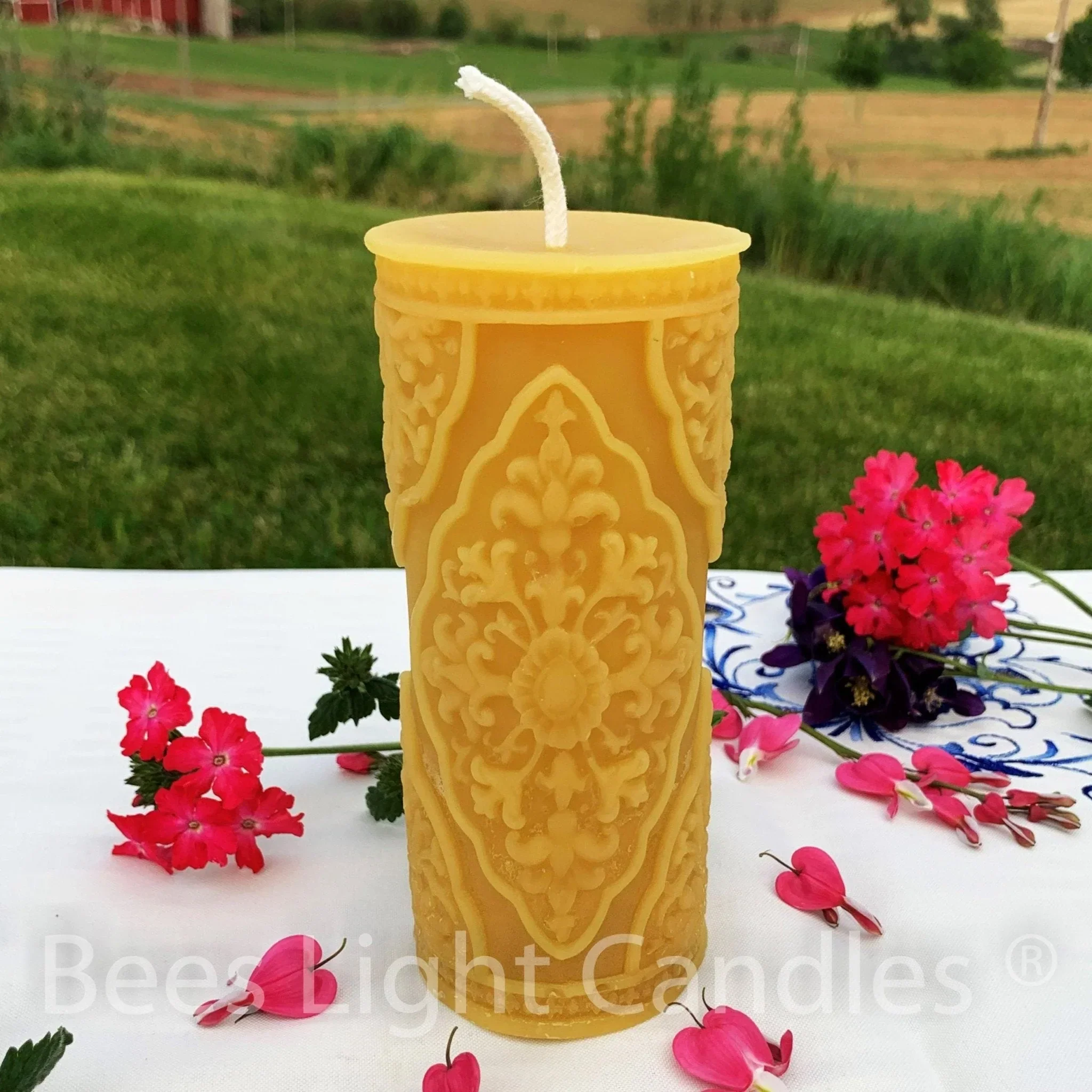 French Country Beeswax Pillar Candles - Image 4