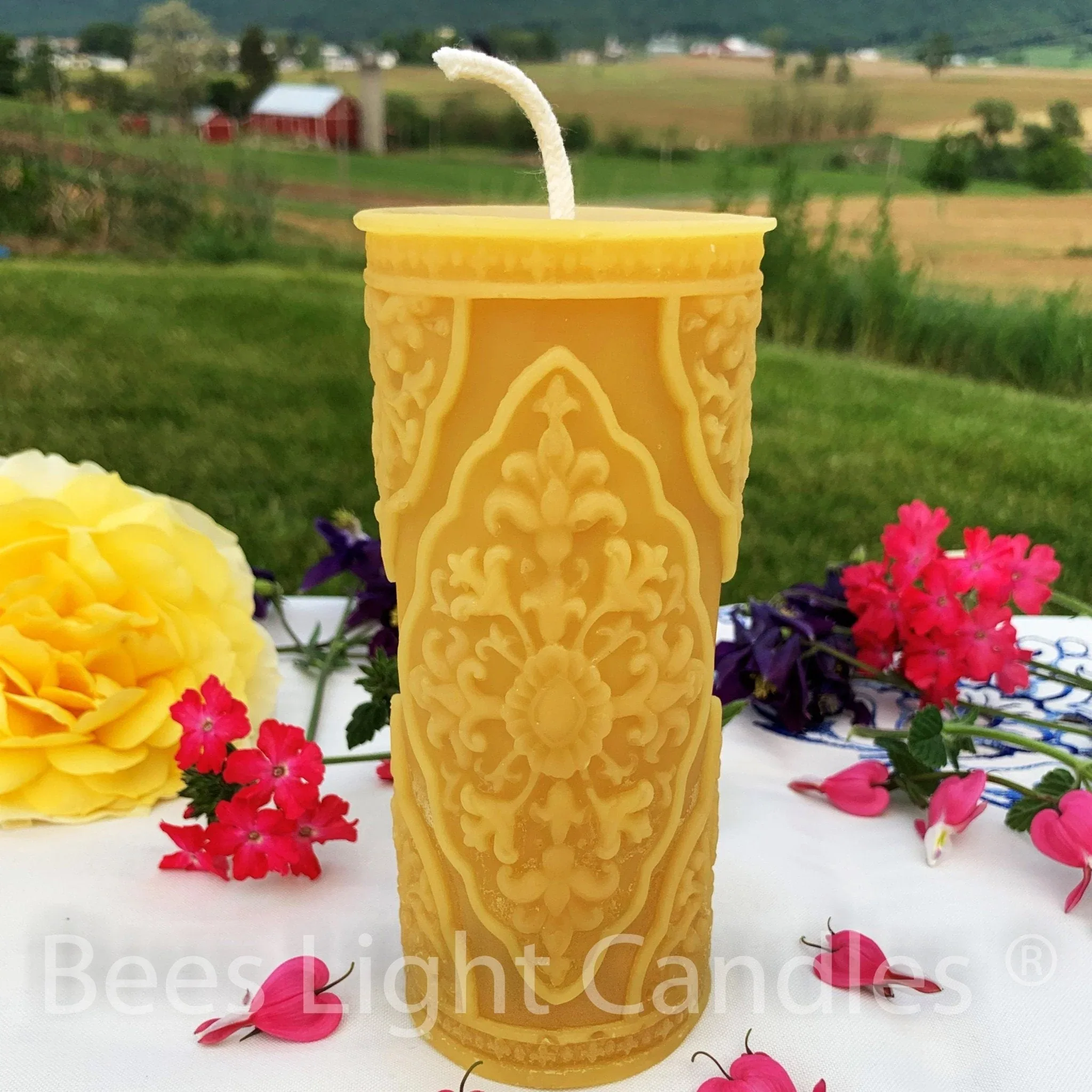 French Country Beeswax Pillar Candles - Image 6