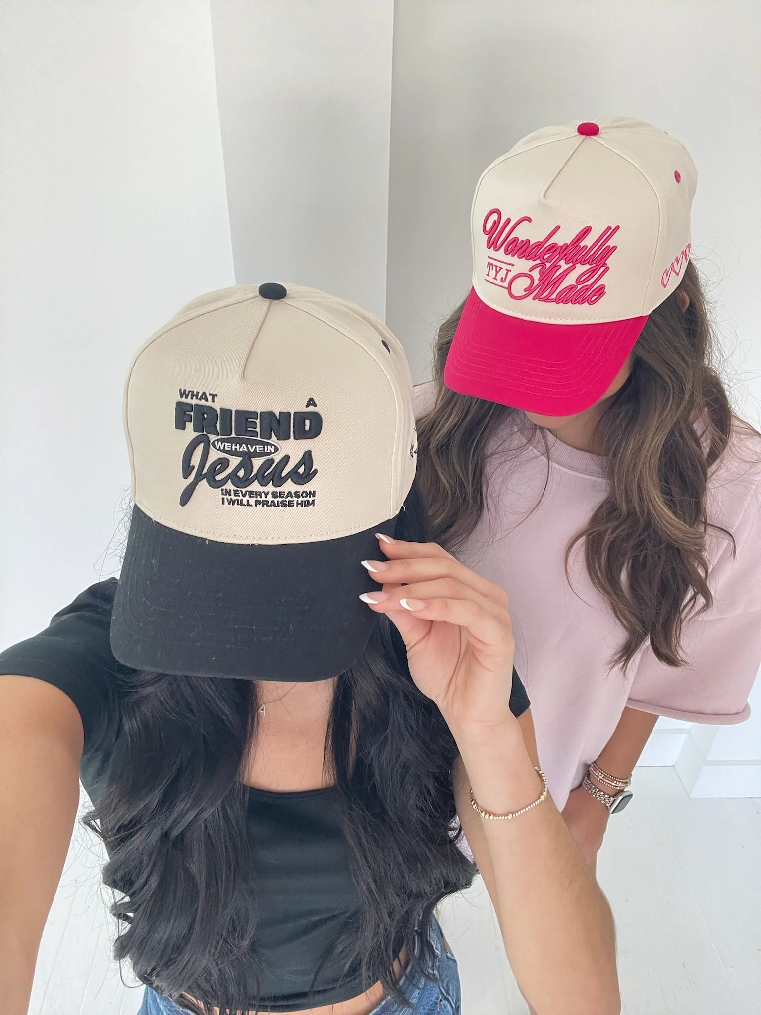 Friend in Jesus - Black Vintage Trucker Hat - Image 3