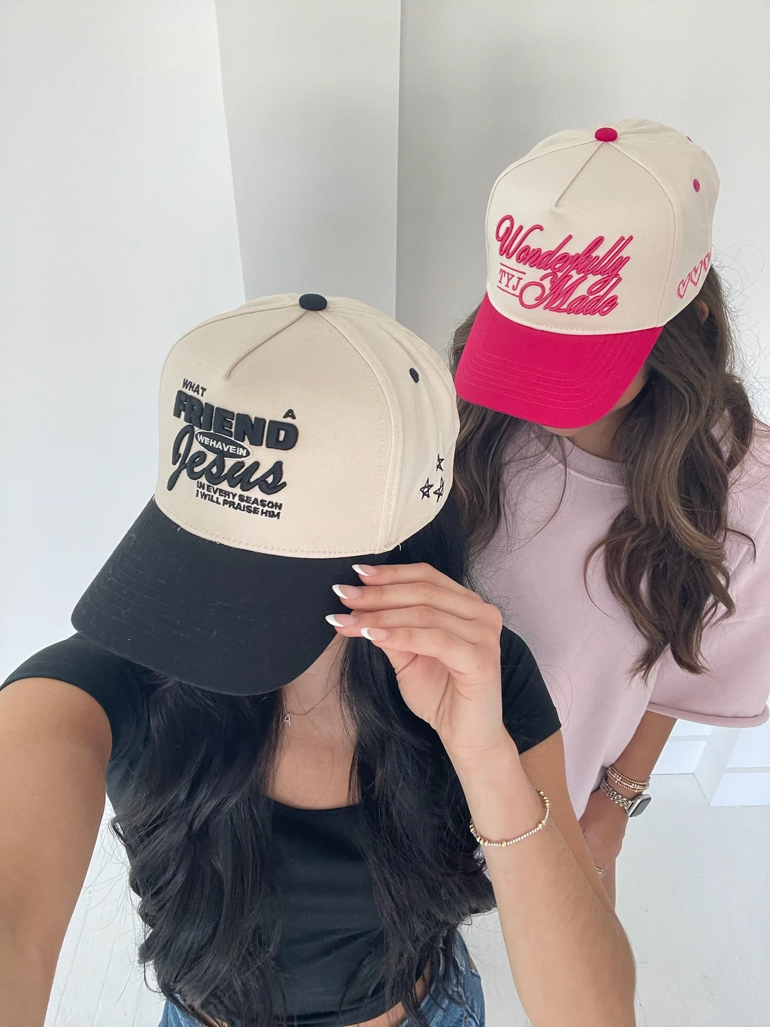 Friend in Jesus - Black Vintage Trucker Hat - Image 4